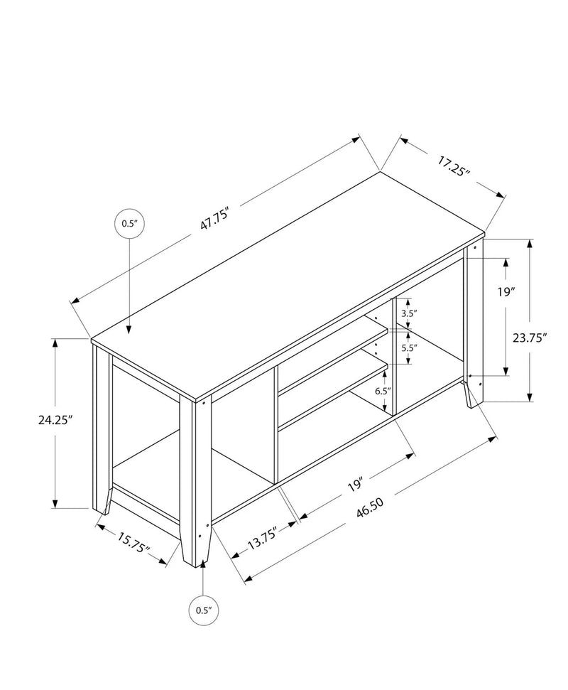 TV Stand, Console, Media Entertainment Center, Versatile Storage Shelves by Unique Piece Furniture
