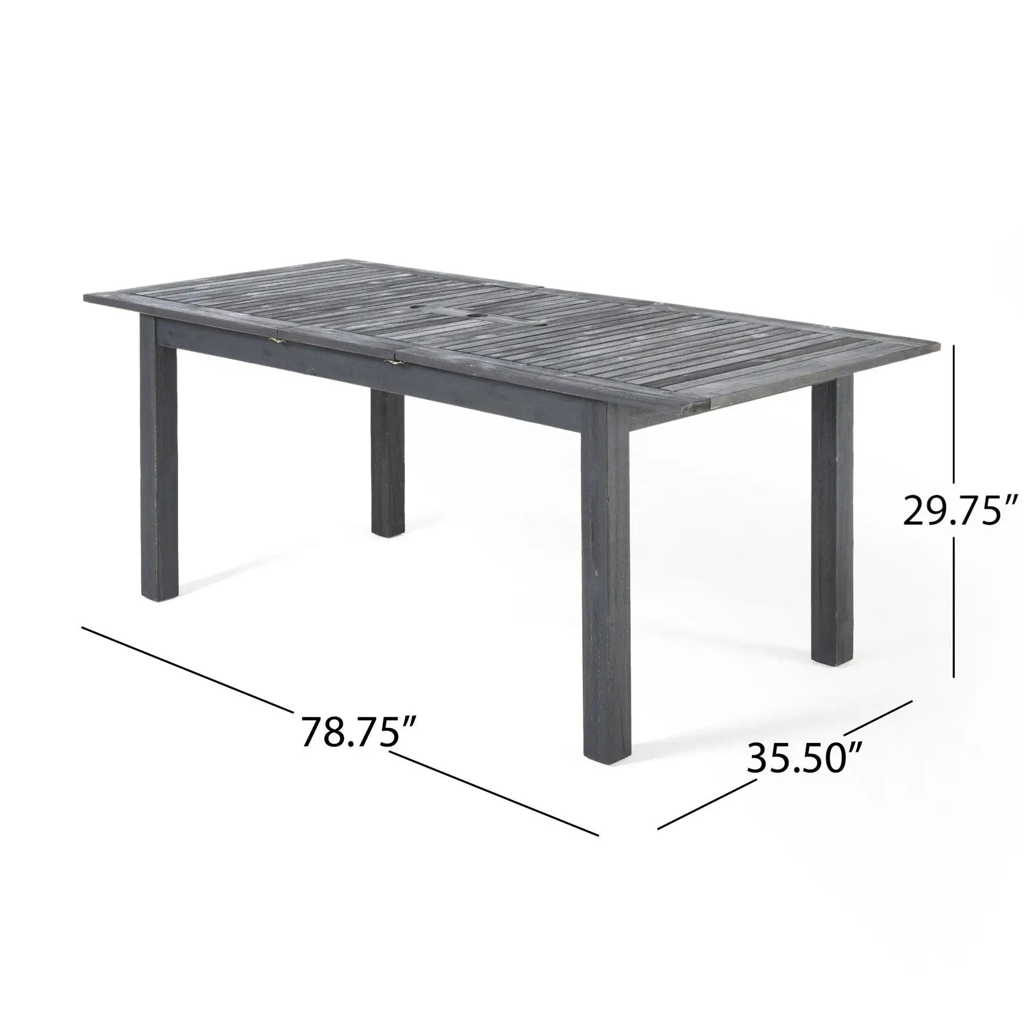 7-Piece Outdoor Dining Set with Extendable Acacia Wood Table by HouseOfZazla