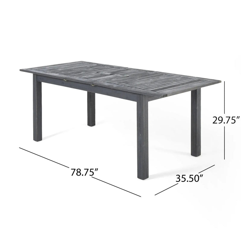 7-Piece Outdoor Dining Set with Extendable Acacia Wood Table by HouseOfZazla