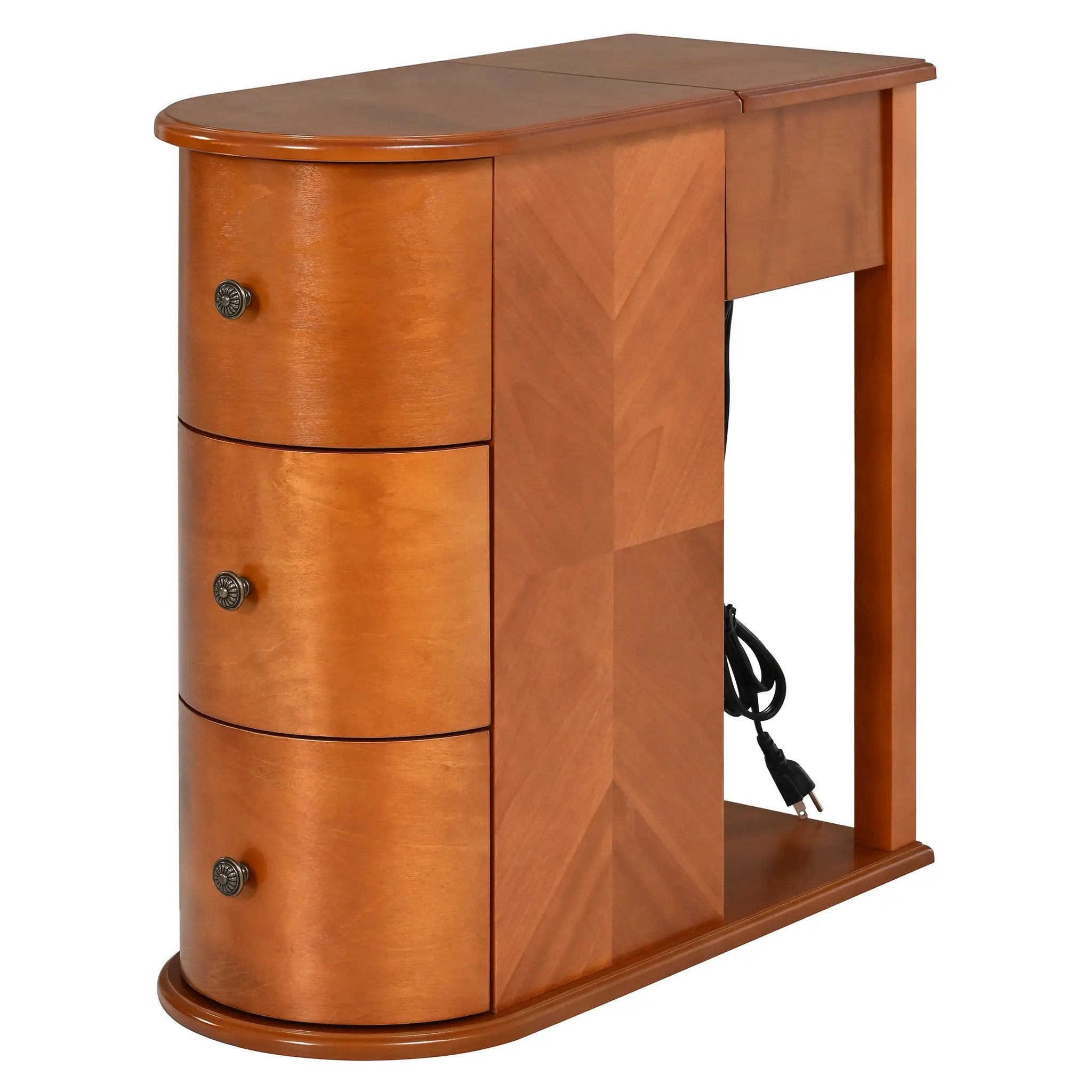 Modern End Table with Hidden Cup Holder Drawer by HouseOfZazla