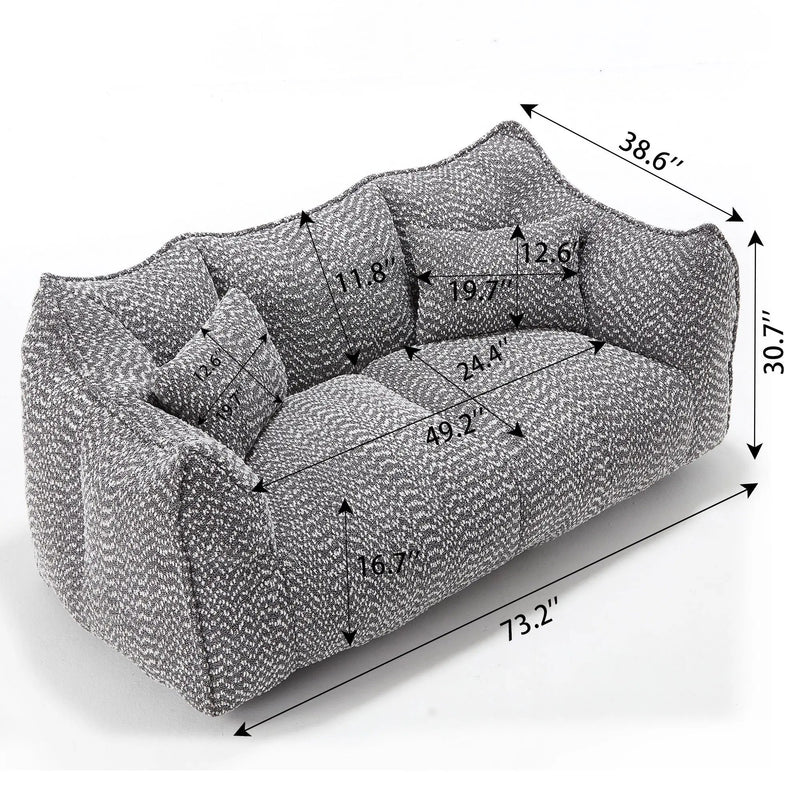 Comfortable Dual Beanbag Chair With High Resilience Foam Core For 2 People by Unique Piece Furniture