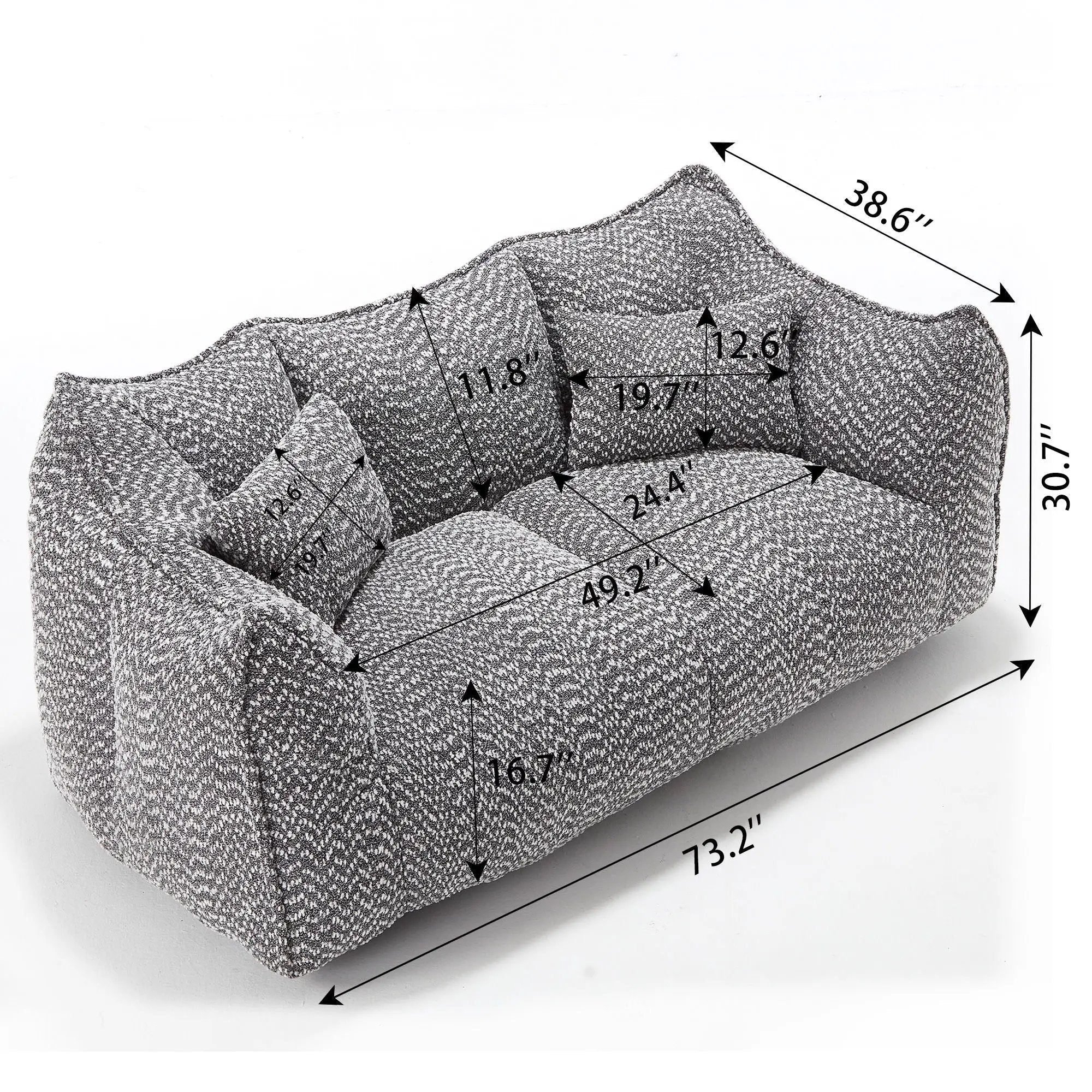 Comfortable Dual Beanbag Chair With High Resilience Foam Core For 2 People by HouseOfZazla