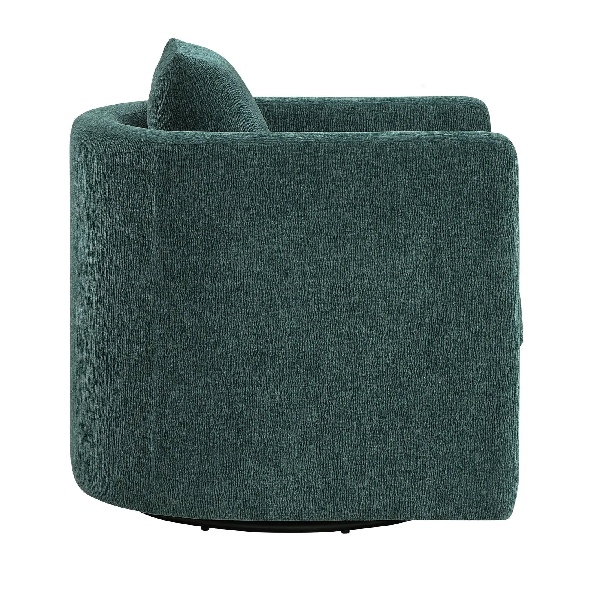 Sutton - Swivel Barrel Chair - Peacock by HouseOfZazla