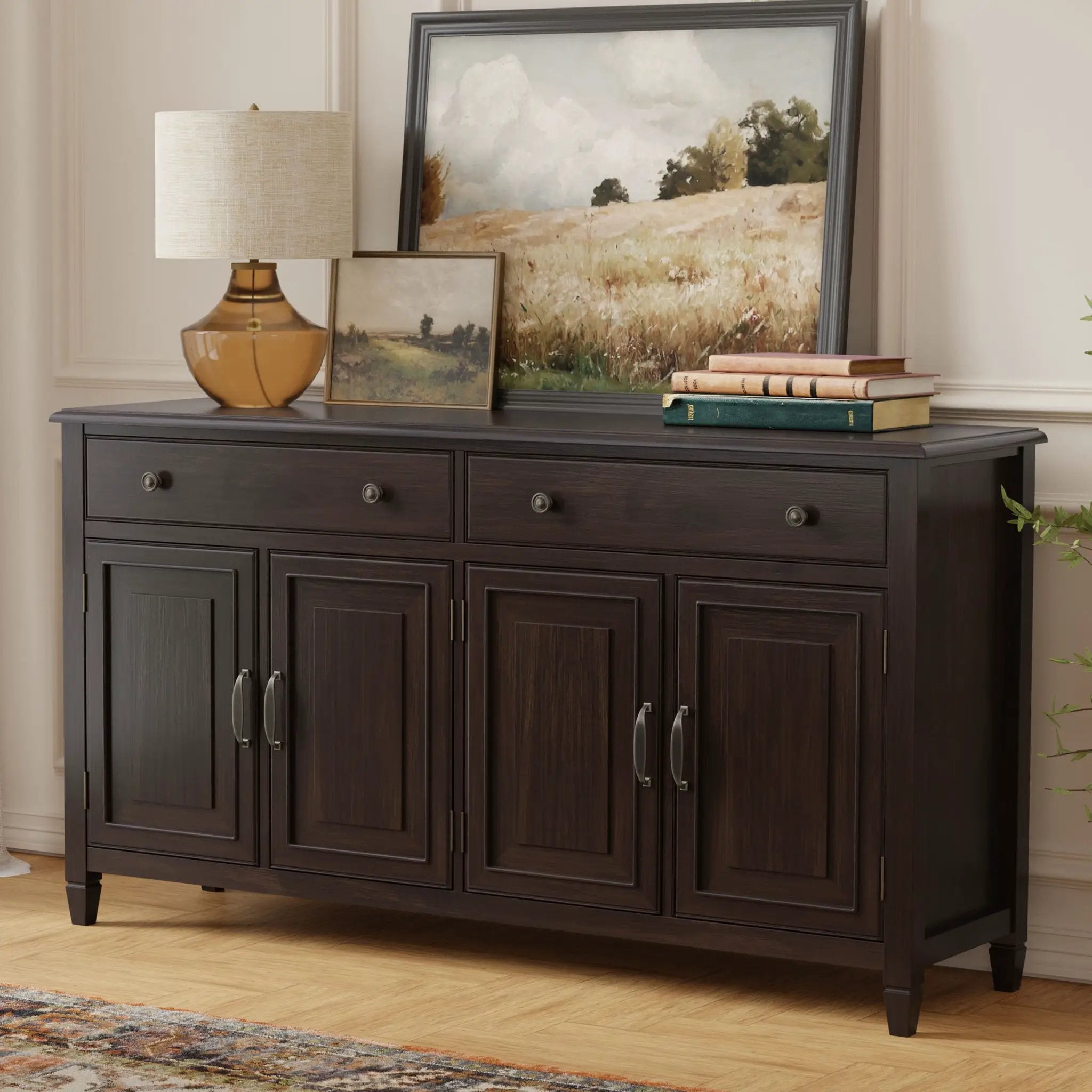 Connaught - Large Sideboard Buffet Storage Cabinet - Brown by HouseOfZazla