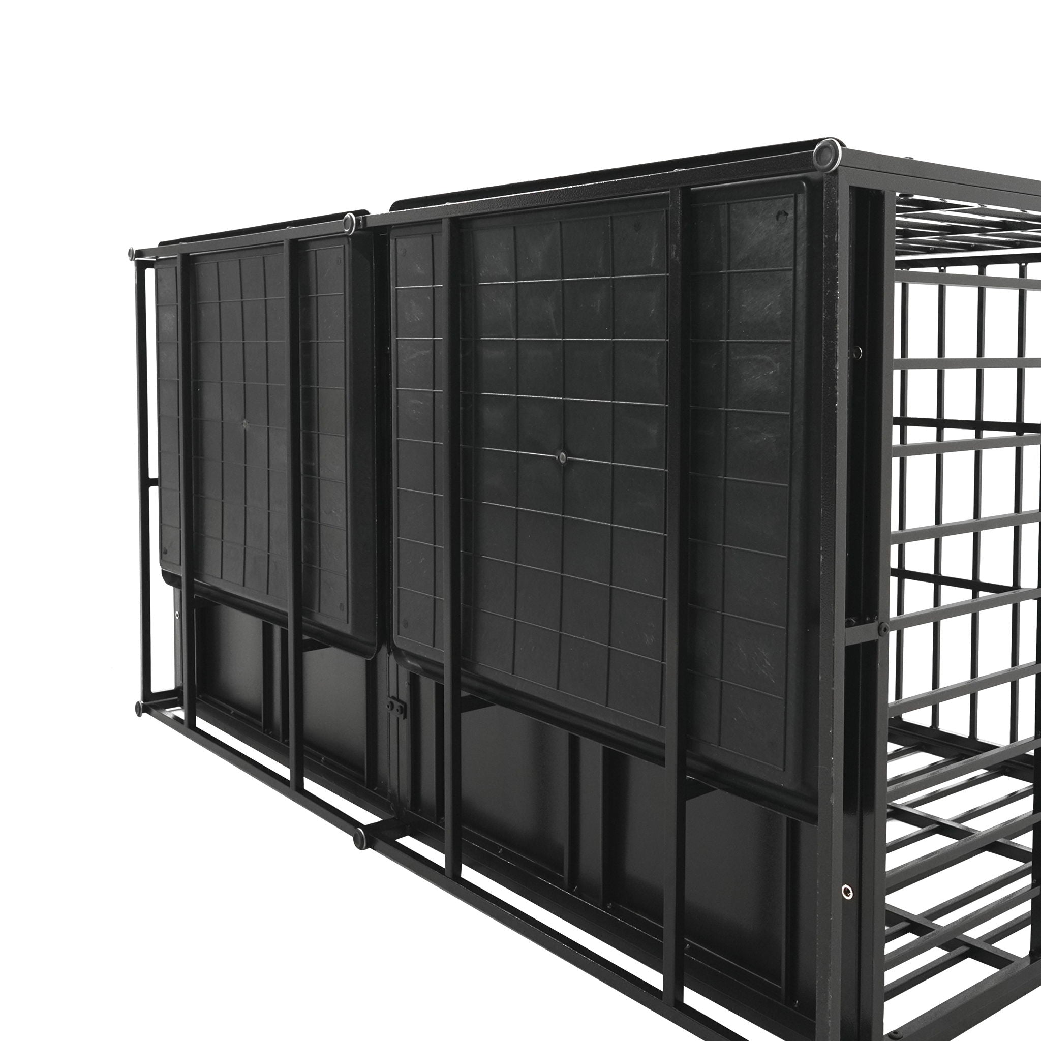 Extra Large Heavy Duty Dog Crate With Removable Pans For Dogs - Black by HouseOfZazla