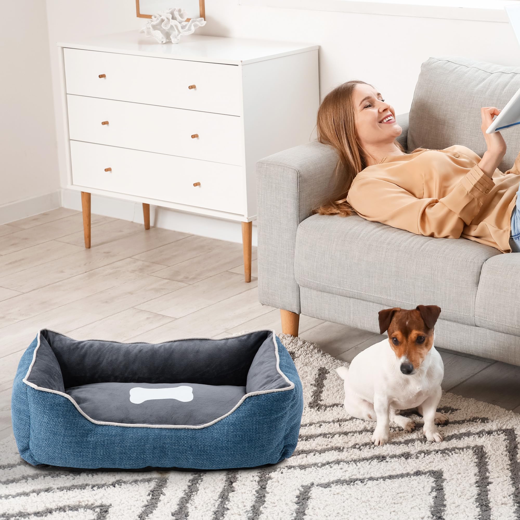 Small Dog Bed with Anti-Slip Bottom and Washable Cover by HouseOfZazla