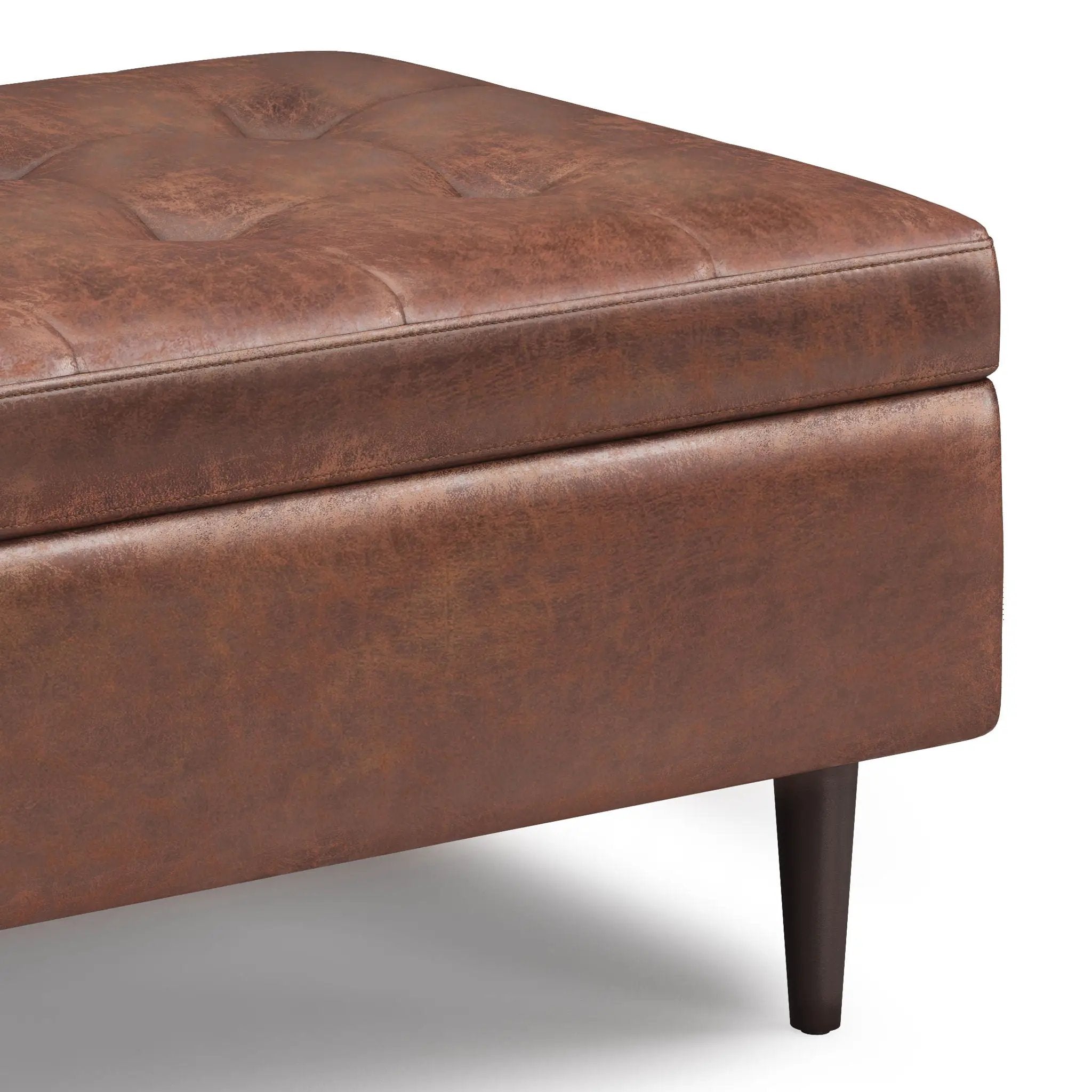 Shay - Large Square Coffee Table Storage Ottoman Mid-Century Style by Unique Piece Furniture