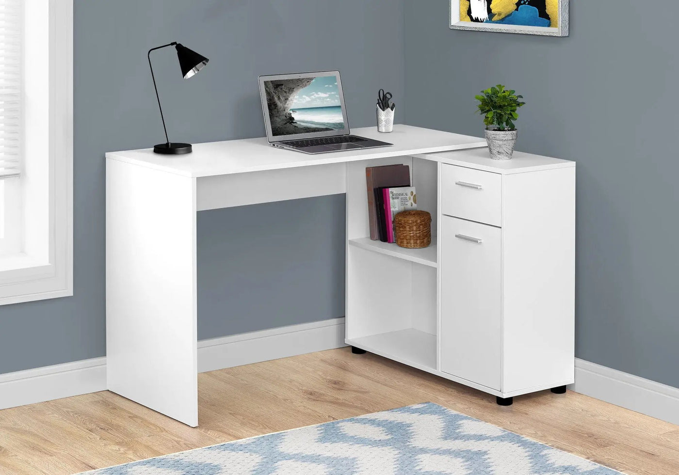 Computer Desk, Home Office, Corner, Storage Drawers, L Shape, Contemporary & Modern by HouseOfZazla