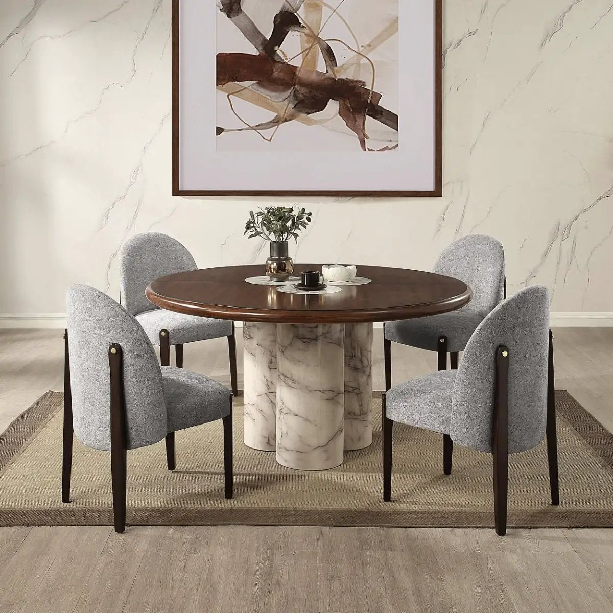 Harvey - Round Dining Table - Brown by Unique Piece Furniture