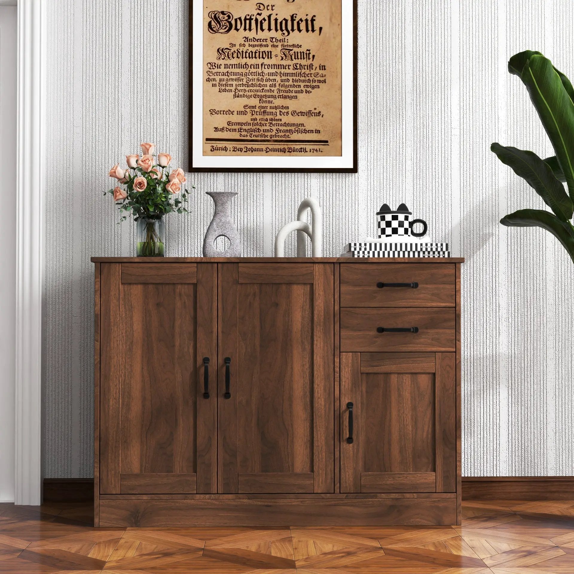 Modern Wood Buffet Sideboard with 2 Doors, 1 Storage & 2 Drawers by HouseOfZazla