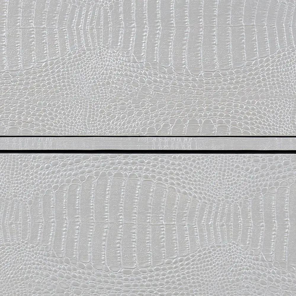 Anpu - Console Cabinet - Silver Faux Crocodile Skin by Unique Piece Furniture