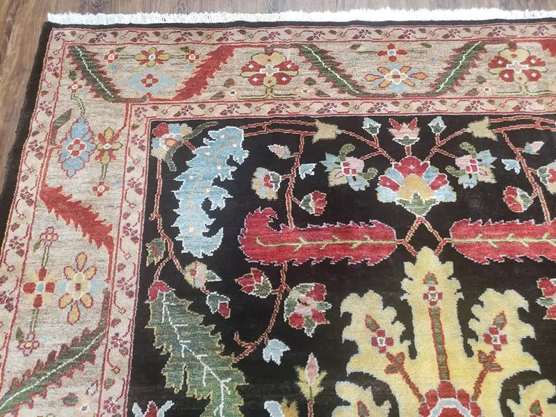 Peshawar Rug, 6x9 Rug, Hand Knotted Wool Area Rug, Black and Silver Rug, Unique Oriental Carpet, Handmade, Medium Sized Rug, Persian Rug by Jewel Rugs