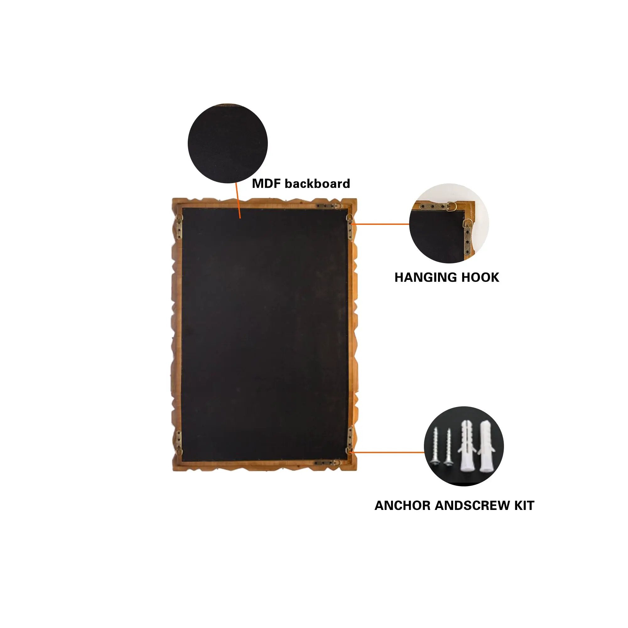 Vintage Wooden Carved Wall Mirror by HouseOfZazla