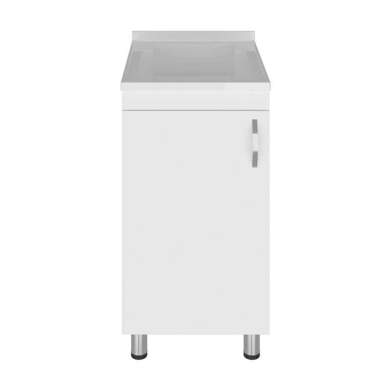 Slee Compact Utility Sink Cabinet with Storage and Metal Legs for Laundry Room by HouseOfZazla