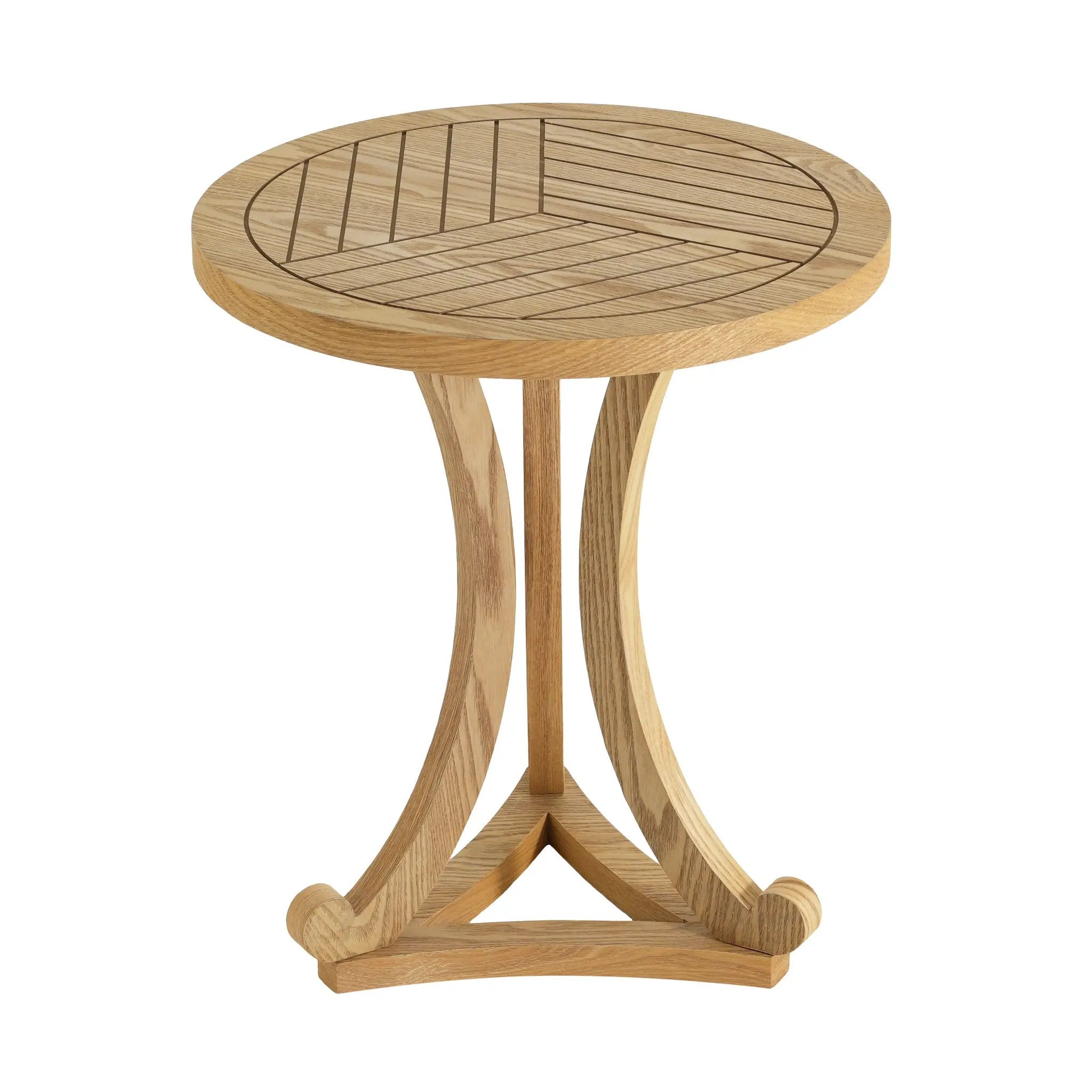 Natural Finish Round Wood Accent Table by HouseOfZazla
