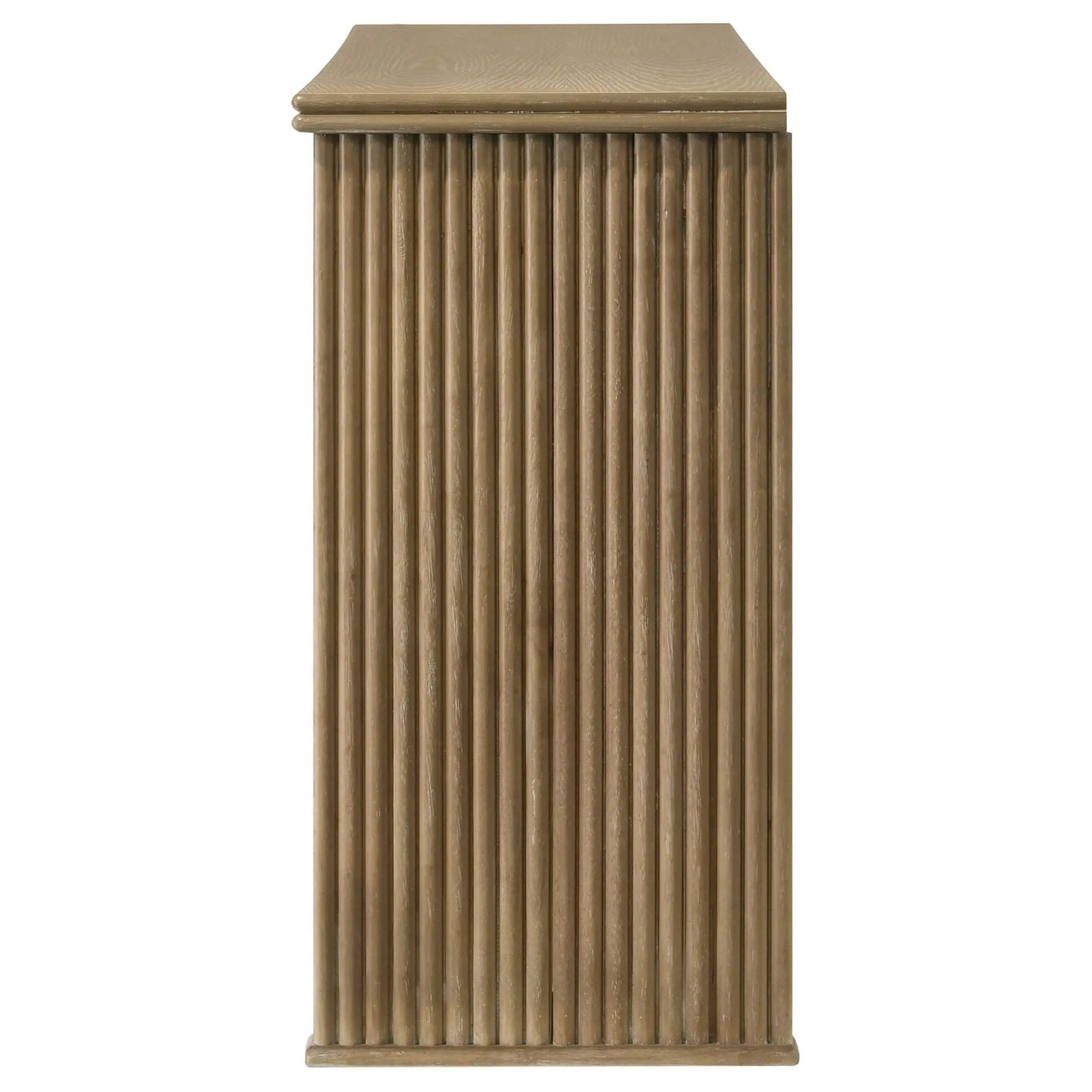 Adina 3-door 59-inch Sideboard Server Distressed Light Brown by Unique Piece Furniture