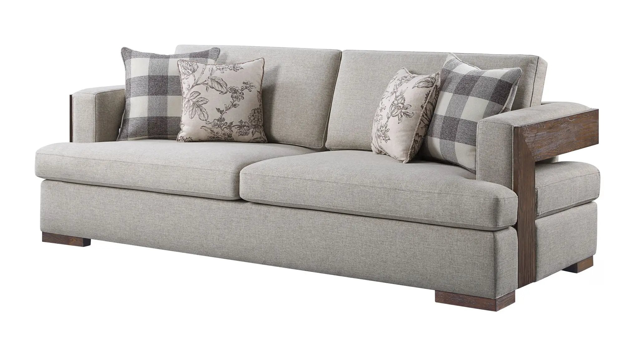 Niamey - Sofa With 4 Toss Pillows - Walnut by Unique Piece Furniture