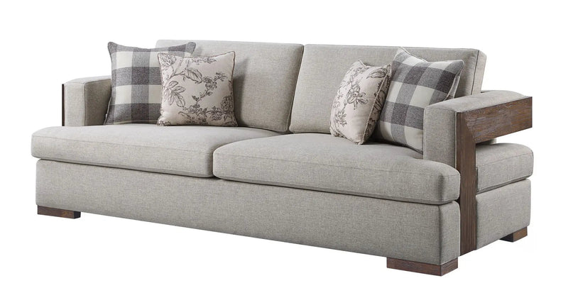 Niamey - Sofa With 4 Toss Pillows - Walnut by HouseOfZazla