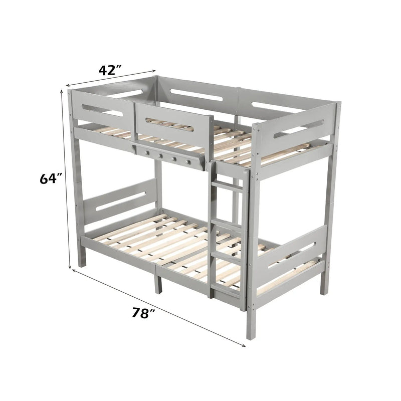 Edah - Twin Twin Bunk Bed - Gray by HouseOfZazla