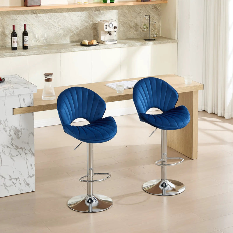 Bar Stools Set of 2 - Adjustable Barstools with Back and Footrest by HouseOfZazla
