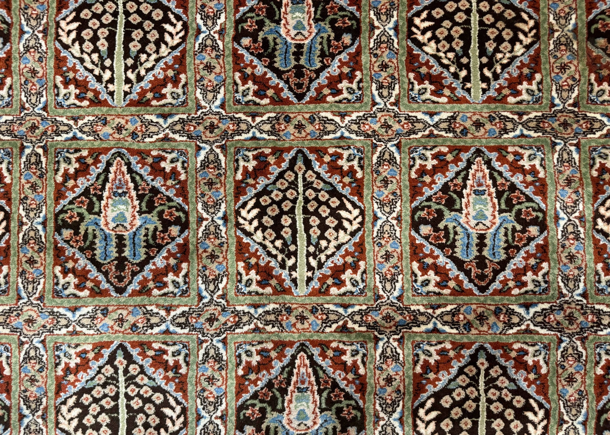 Sino Persian Rug 8x10, Panel Design, Brown, Multicolor, Wool, Cedar Trees by Jewel Rugs