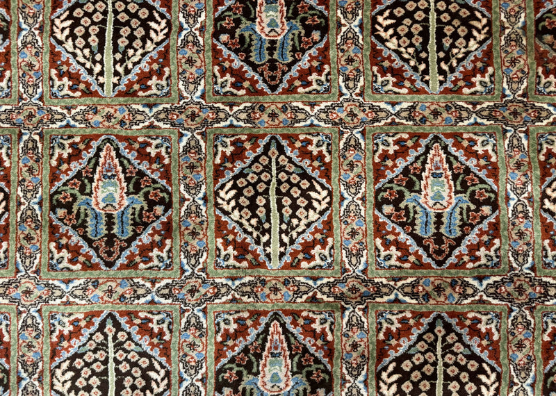 Sino Persian Rug 8x10, Panel Design, Brown, Multicolor, Wool, Cedar Trees by Jewel Rugs