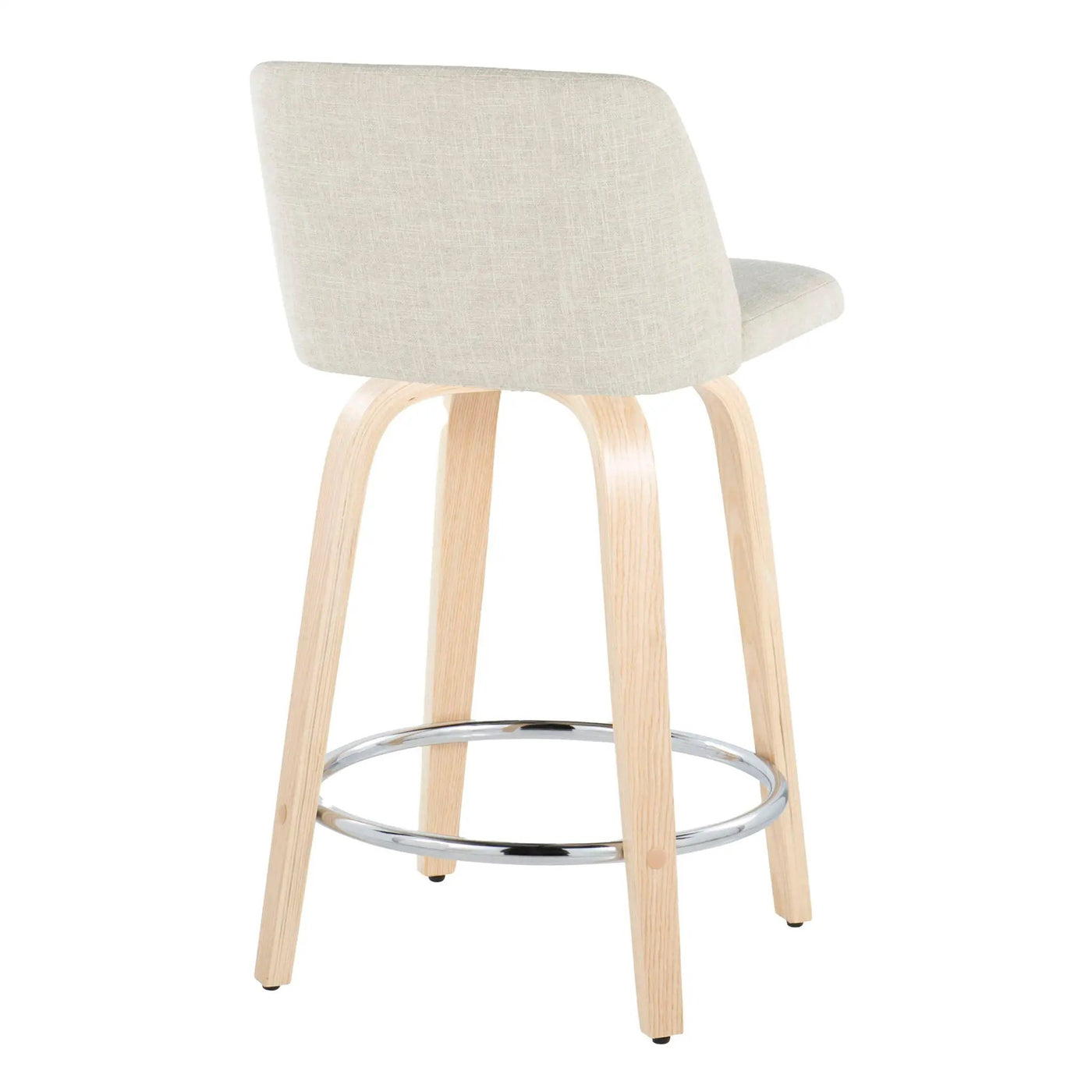 Toriano - Contemporary Fixed Height Counter Stool Swivel With Round Footrest (Set of 2) by HouseOfZazla