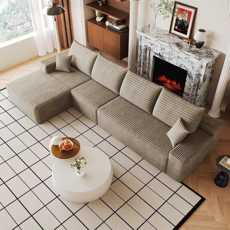 135" Cloud Sectional Couch with L-Shape Chaise by HouseOfZazla
