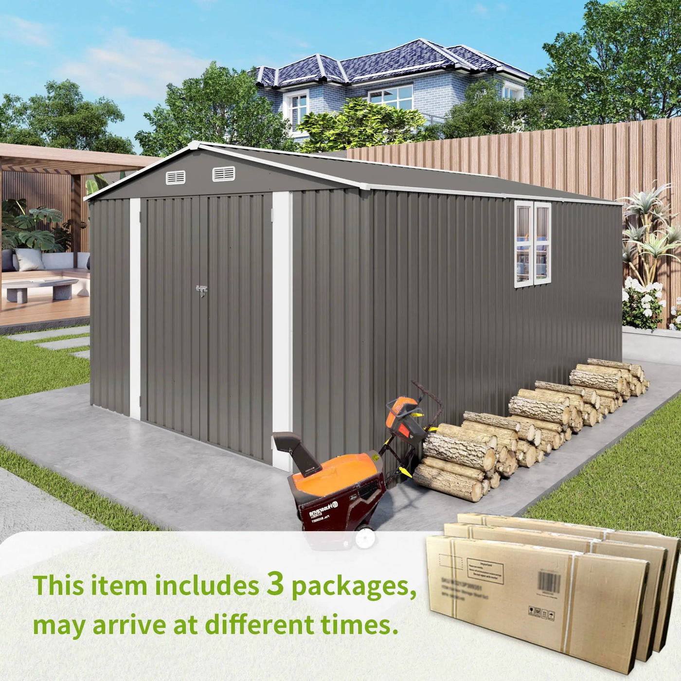 Outdoor Storage Shed With Lockable Doors by HouseOfZazla