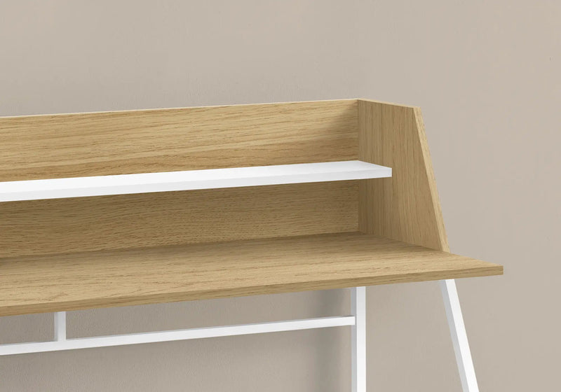 Computer Desk for Home Office with Marble Look and Storage Shelves by HouseOfZazla