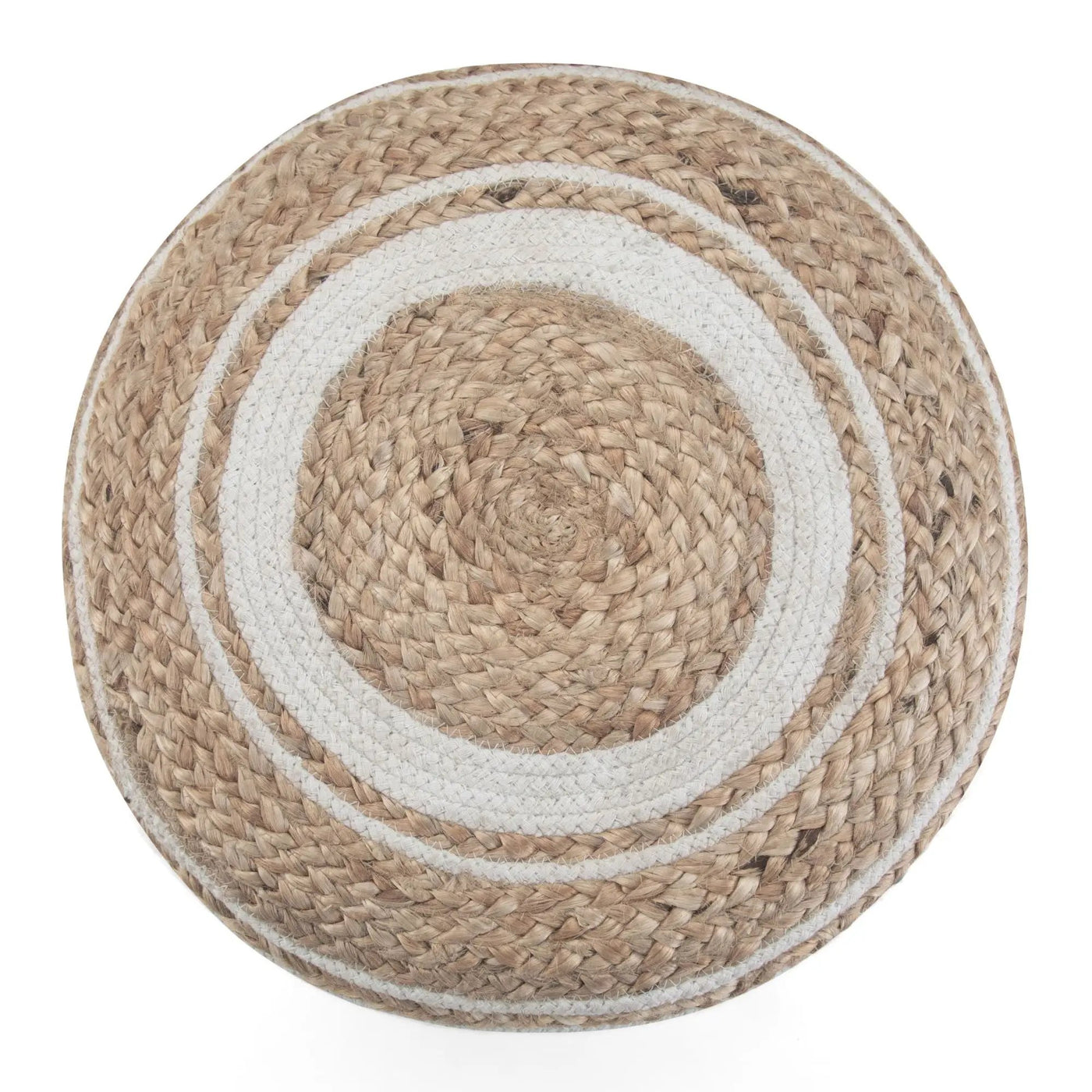 Serena - Handcrafted Round Braided Pouf by HouseOfZazla