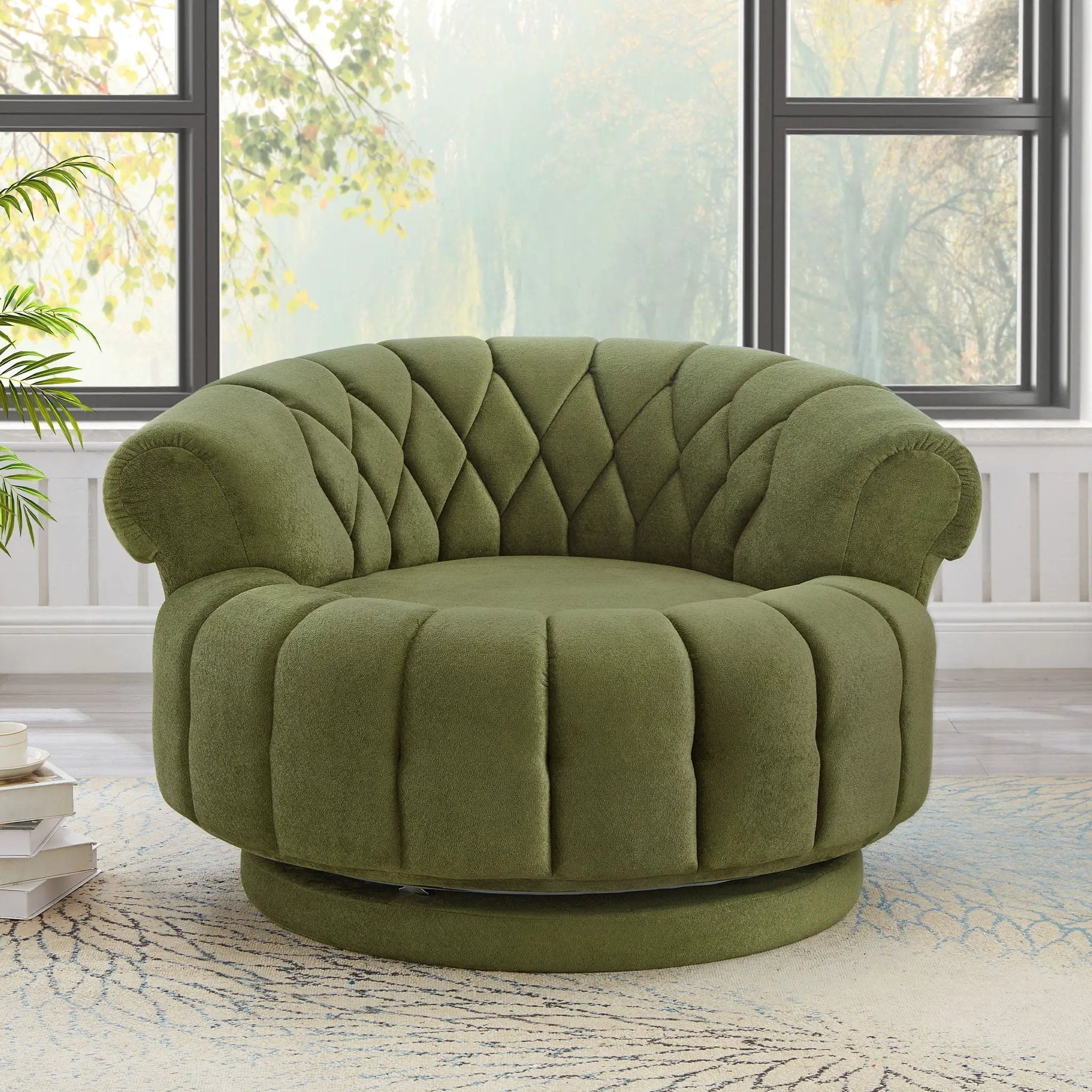 Round Swivel Accent Chair With Rotation by Unique Piece Furniture