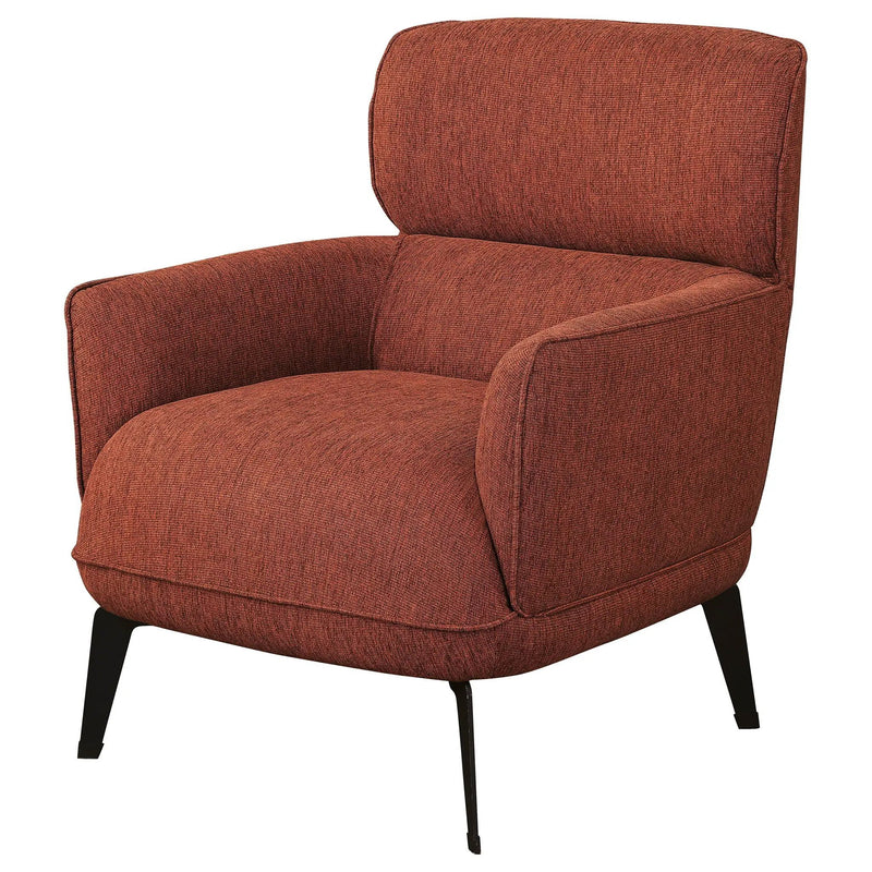 Andrea Upholstered Crescent Arm Accent Chair Orange by Unique Piece Furniture
