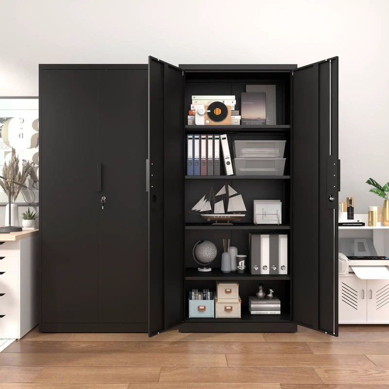 2 Door File Cabinet With Lock, 4 Adjustable Shelves, Heavy-Duty by Unique Piece Furniture