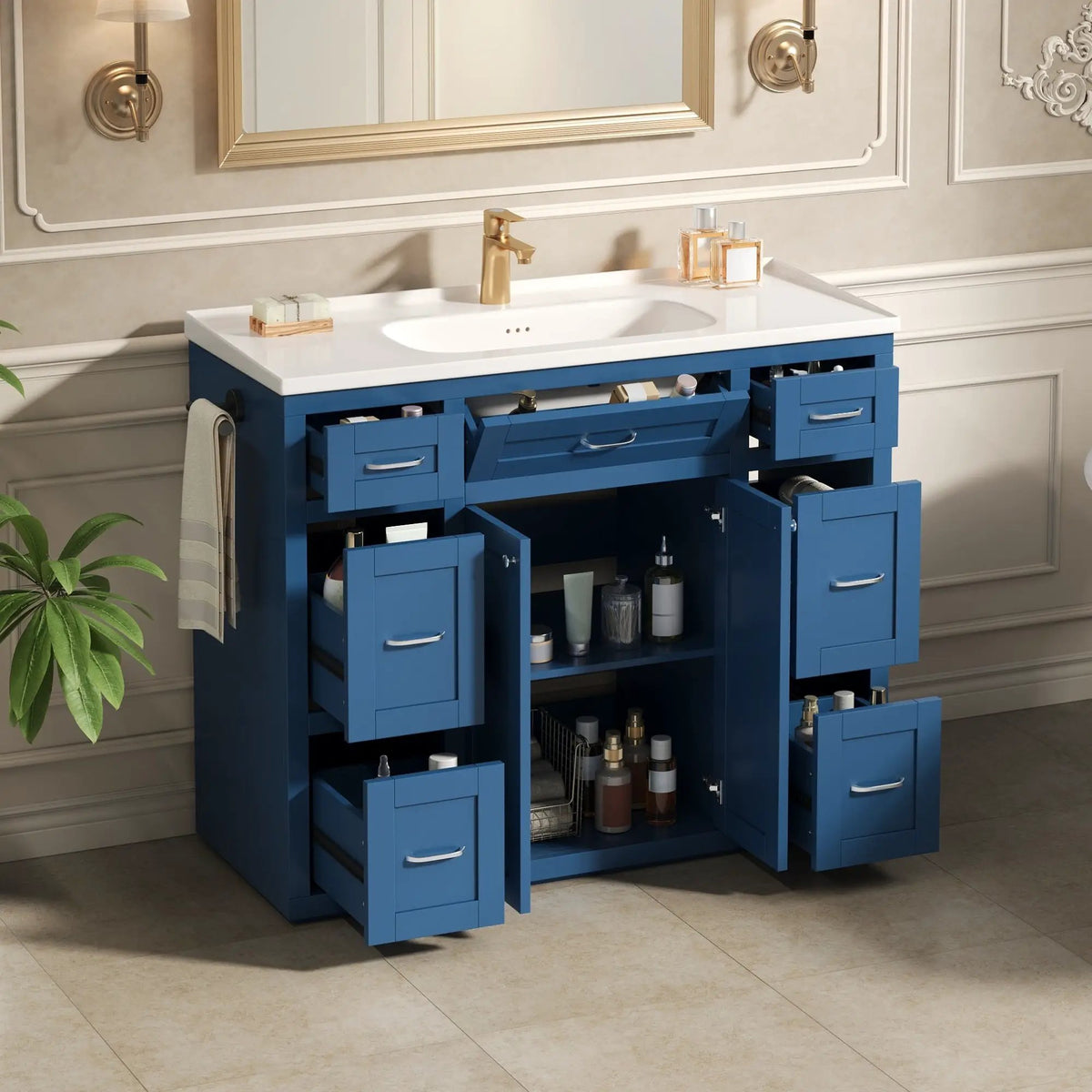 Navy Blue 48" Bathroom Vanity by HouseOfZazla