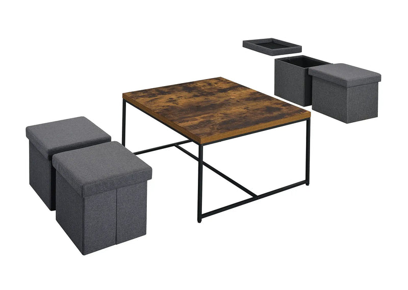 Caitlin - Wood Grain 5 Piece Coffee Table (Set of 5) by HouseOfZazla