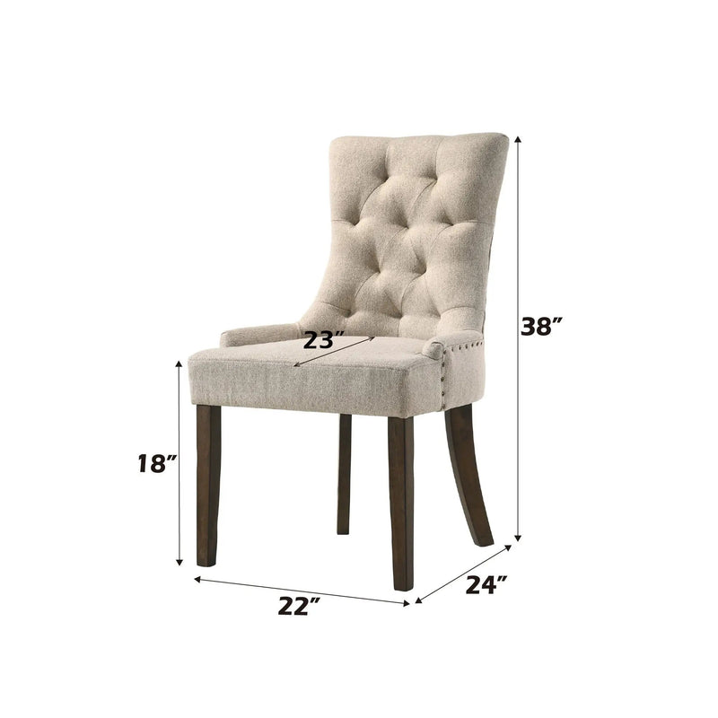 Yotam - Side Chair (Set of 2) - Beige / Oak by Unique Piece Furniture
