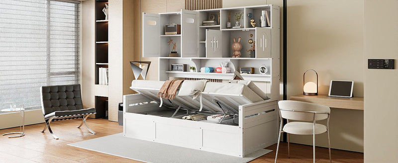 Daybed With All-In-One Cabinet And Shelf by HouseOfZazla