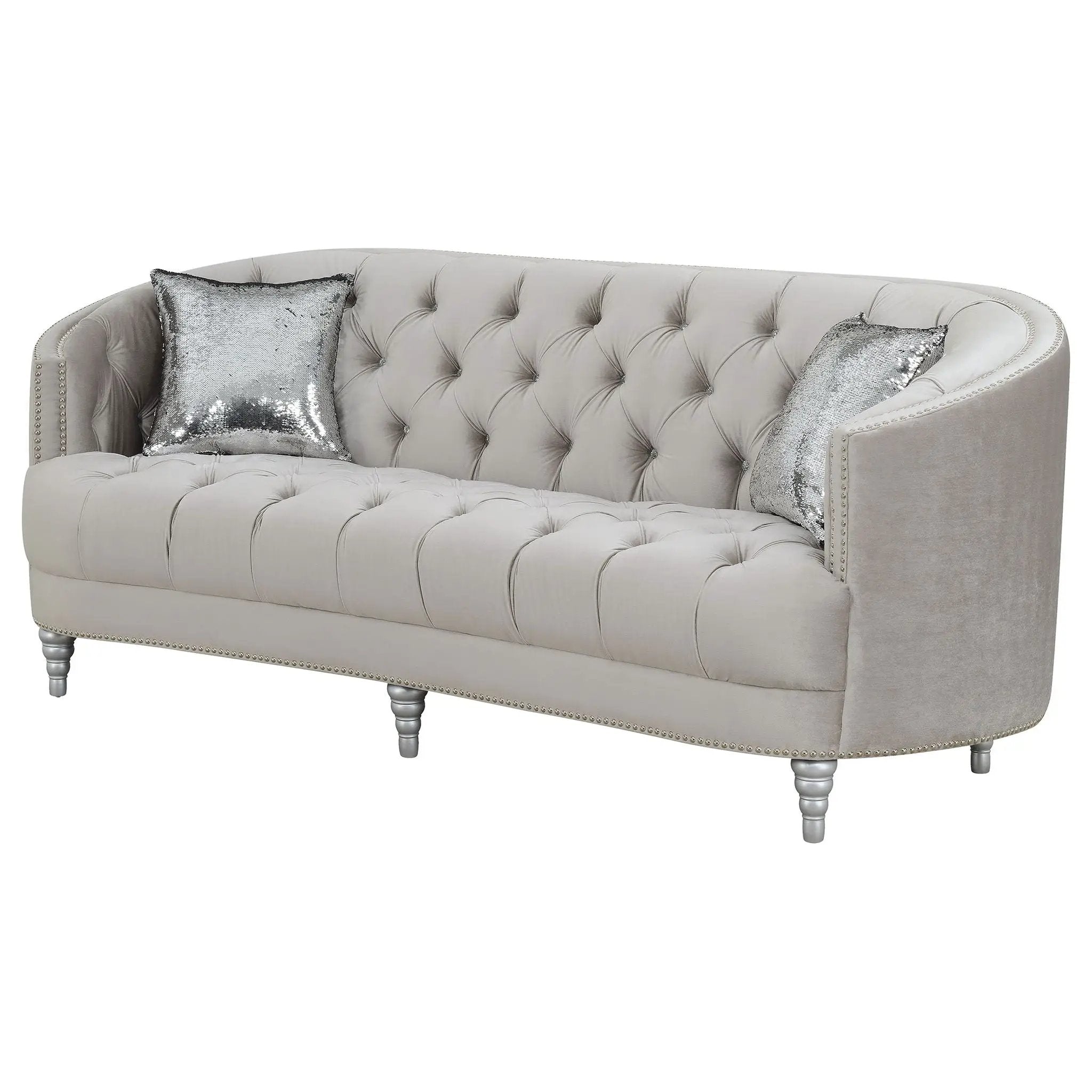 Dolby - Sofa With Tufted Living Room Sofa - Gray by HouseOfZazla