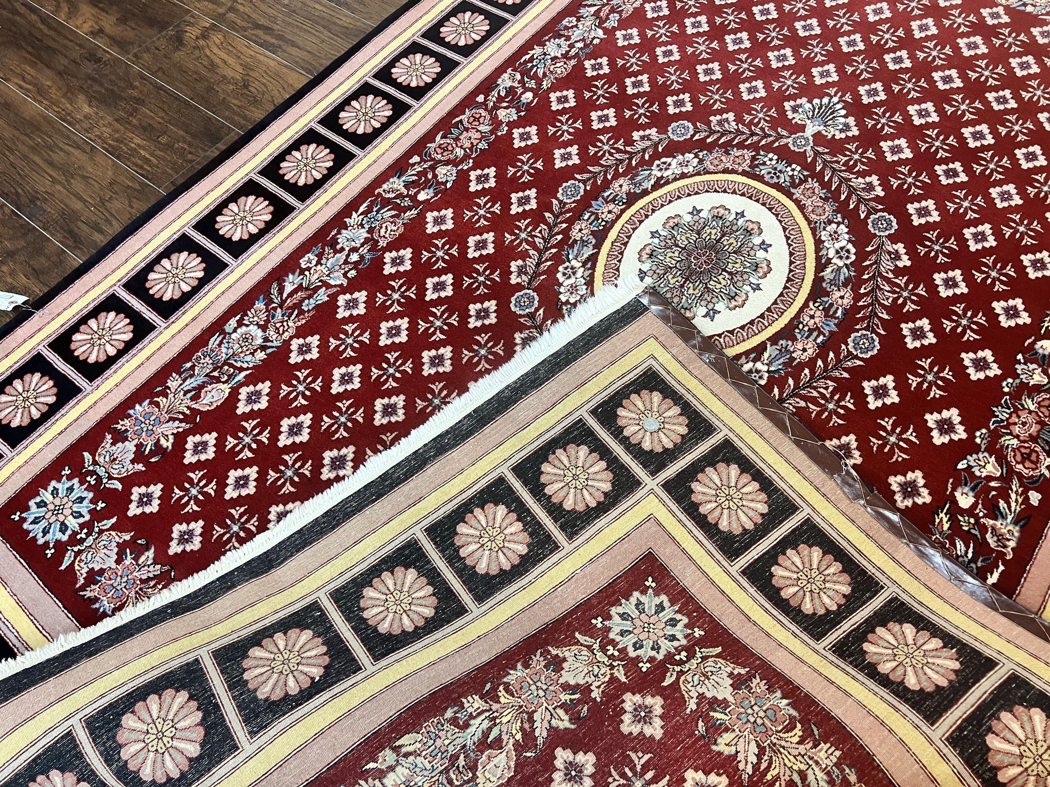 Pakistani Rug 6x9, European Aubusson Design, Wool Handmade Vintage Carpet, Dark Red, 6 x 9 Medium Sized Rug by Jewel Rugs