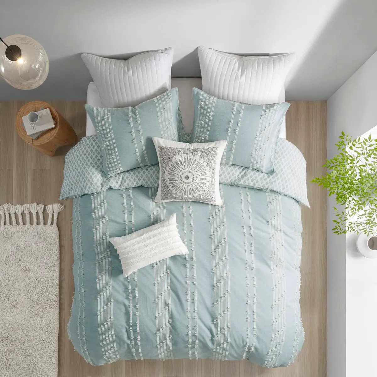 Full/Queen 3 Piece Cotton Jacquard Duvet Cover Set by HouseOfZazla