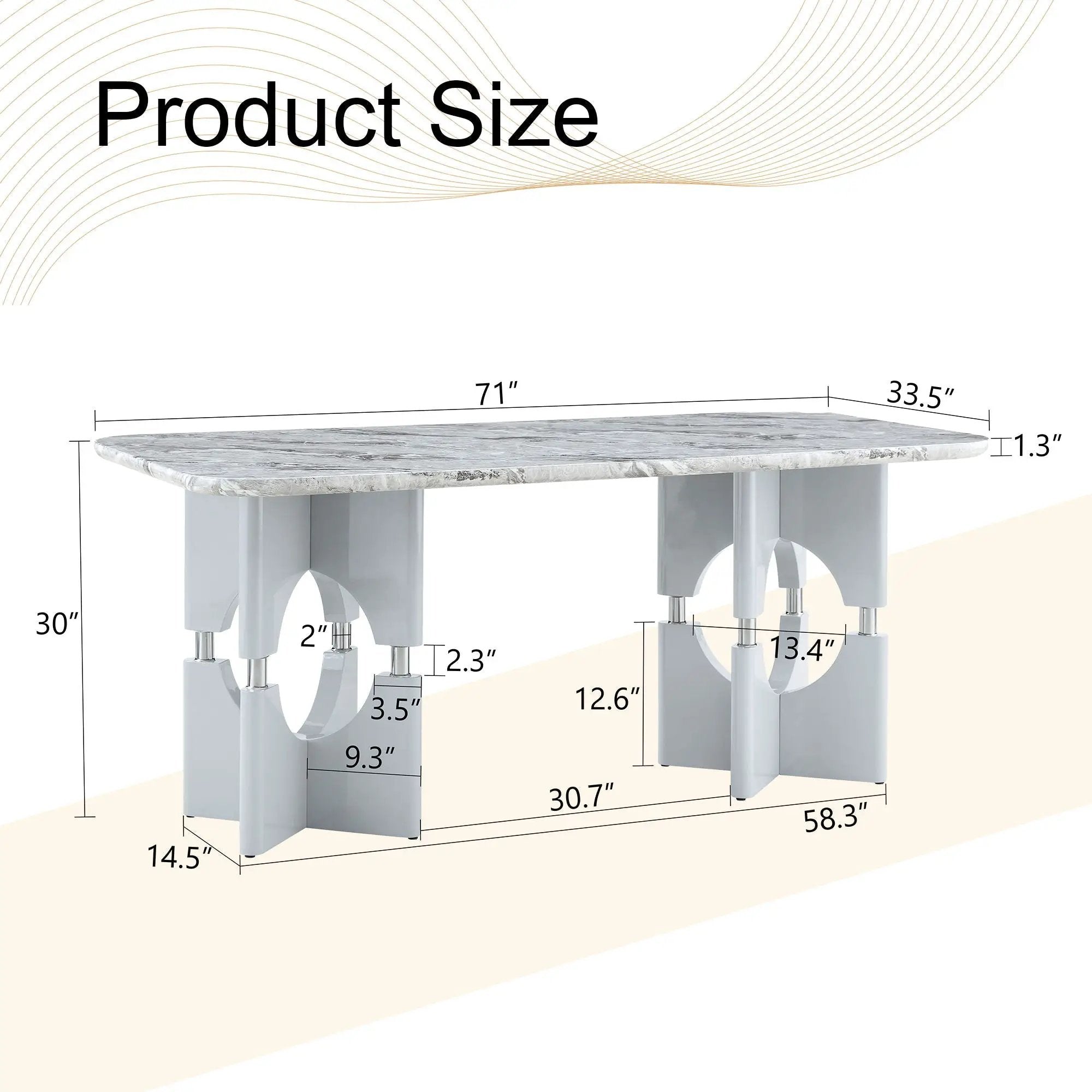 Modern Dining Table With Sleek Hollow-Out Frame And Accents by Unique Piece Furniture