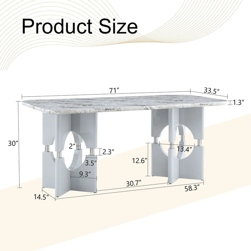 Modern Dining Table With Sleek Hollow-Out Frame And Accents by HouseOfZazla
