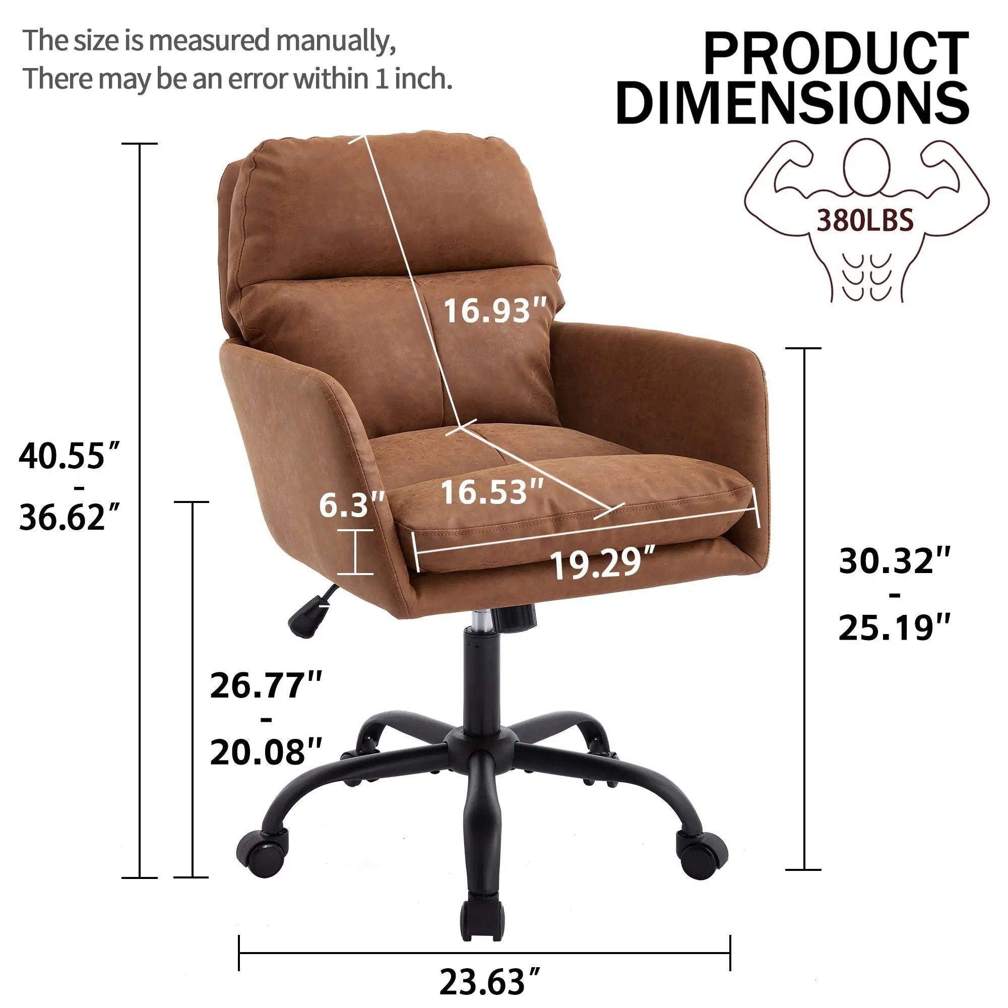 Office Chair With Adjustable Height, Ergonomic Design by Unique Piece Furniture