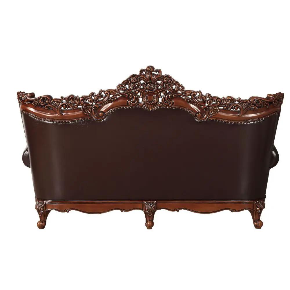 Forsythia - Sofa - Espresso Top Grain Leather Match & Walnut by Unique Piece Furniture