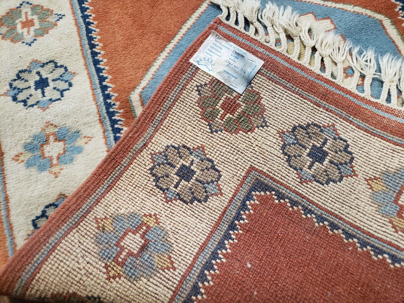 3x5 Handmade Vintage Turkish Area Rug Wool Kazak Carpet 3'1"x4'5" Red Beige by Jewel Rugs