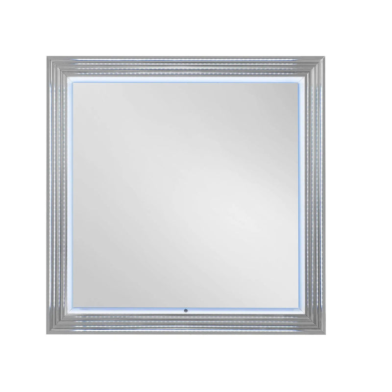 Moon - Marble Mirror With LED - White by Unique Piece Furniture