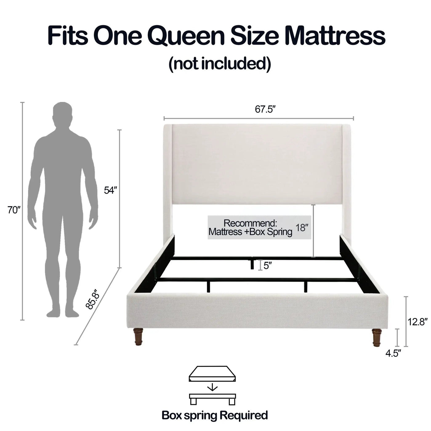 Hayden - Upholstered Wingback Bed With Tall Headboard by Unique Piece Furniture