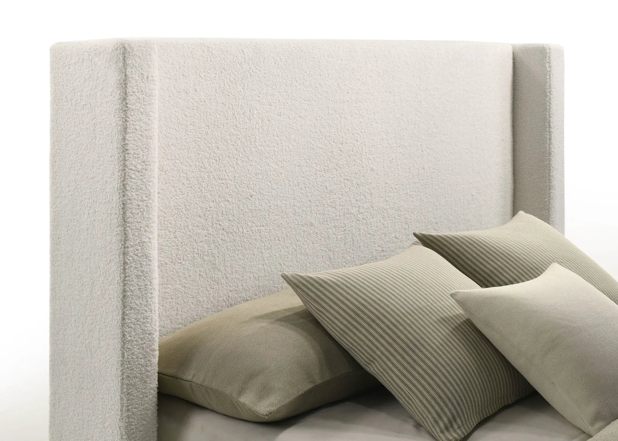 Alamosa Boucle Upholstered Eastern King Platform Bed White by Unique Piece Furniture