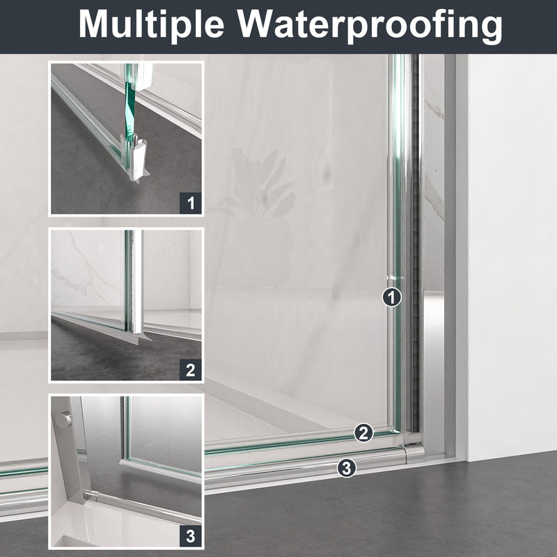 32"W x 72"H Frameless Circular Pivot Shower Door by HouseOfZazla